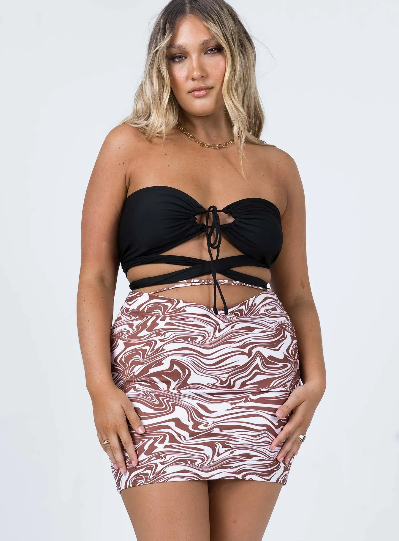 Smooth Texture Mix Texture Hunter Mini Skirt Zebra