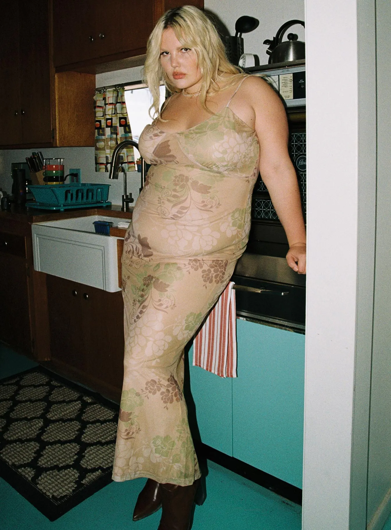 All Timewear Delicate Tone Down For the Ride 90's Slip Maxi Dress Multi Curve