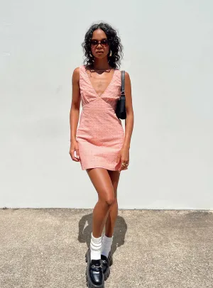 Nellie Mini Dress Rust V-Neck
