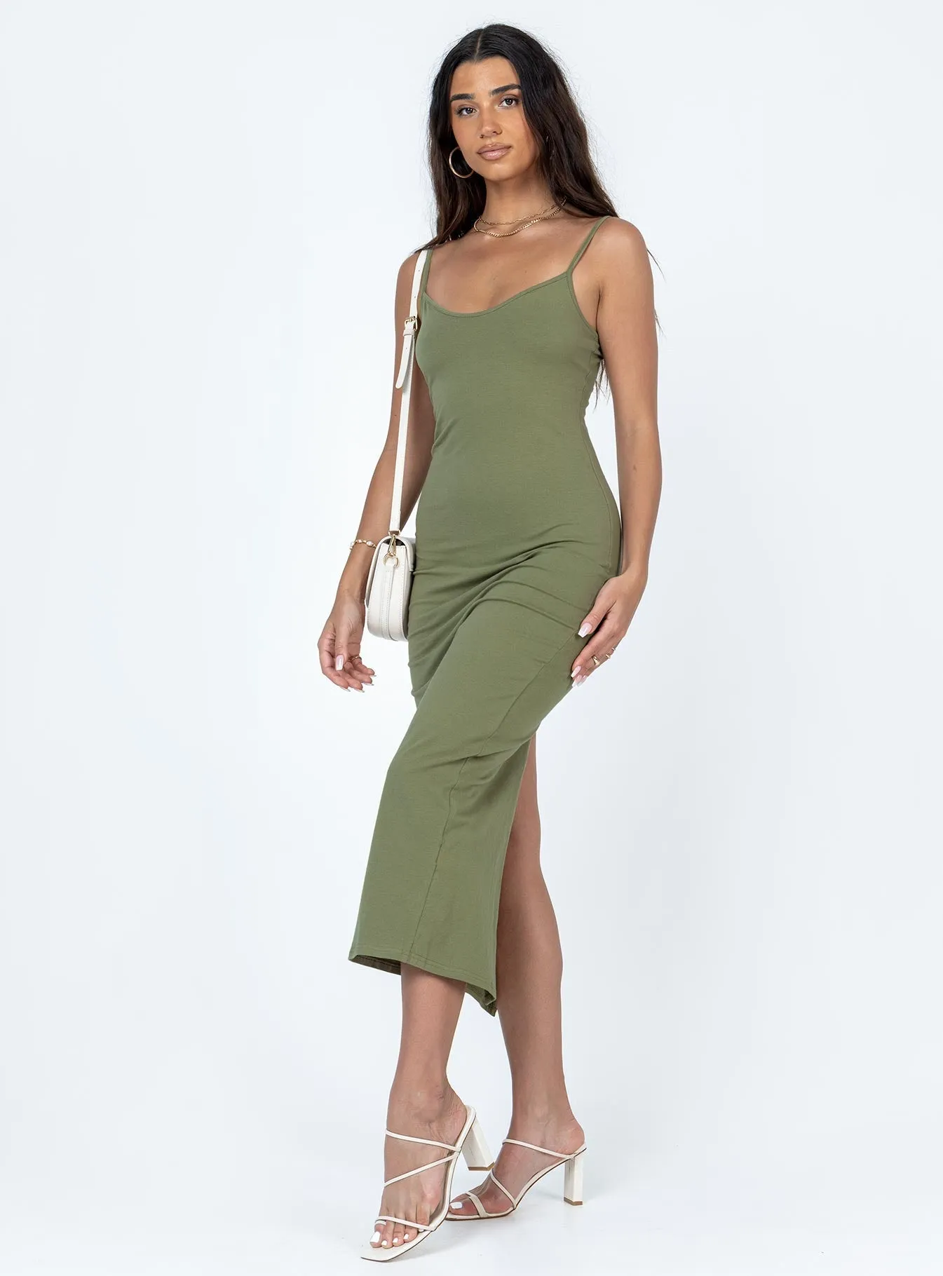 Grace Glow Perfect Layering Jesy Maxi Dress Khaki