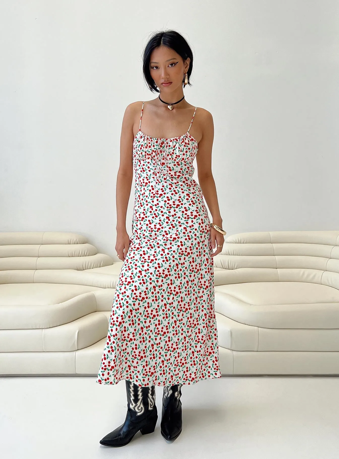 Beachwear Kaplan Midi Dress White / Red