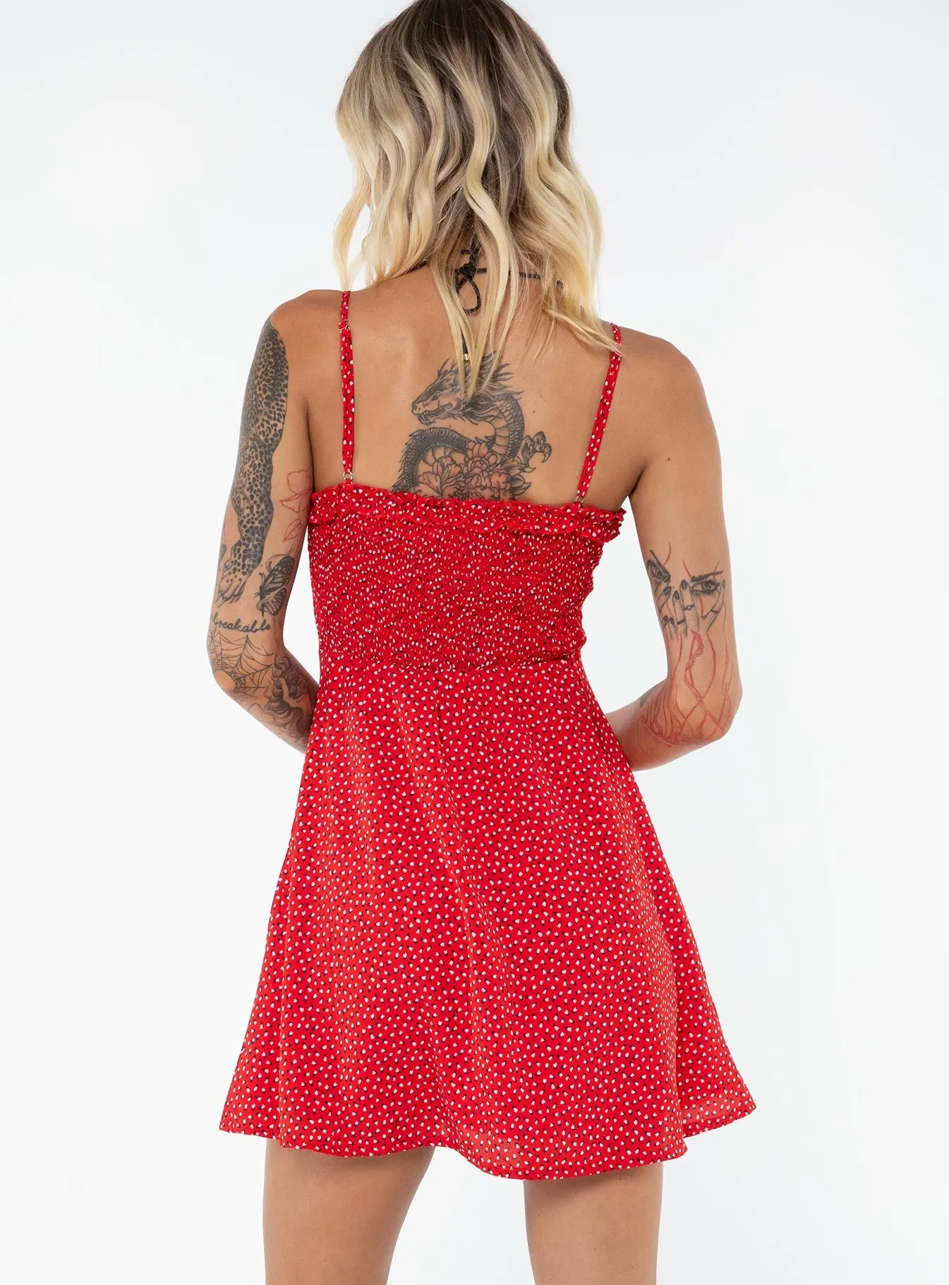 Polished Wear Love Birds Mini Dress Red Tall
