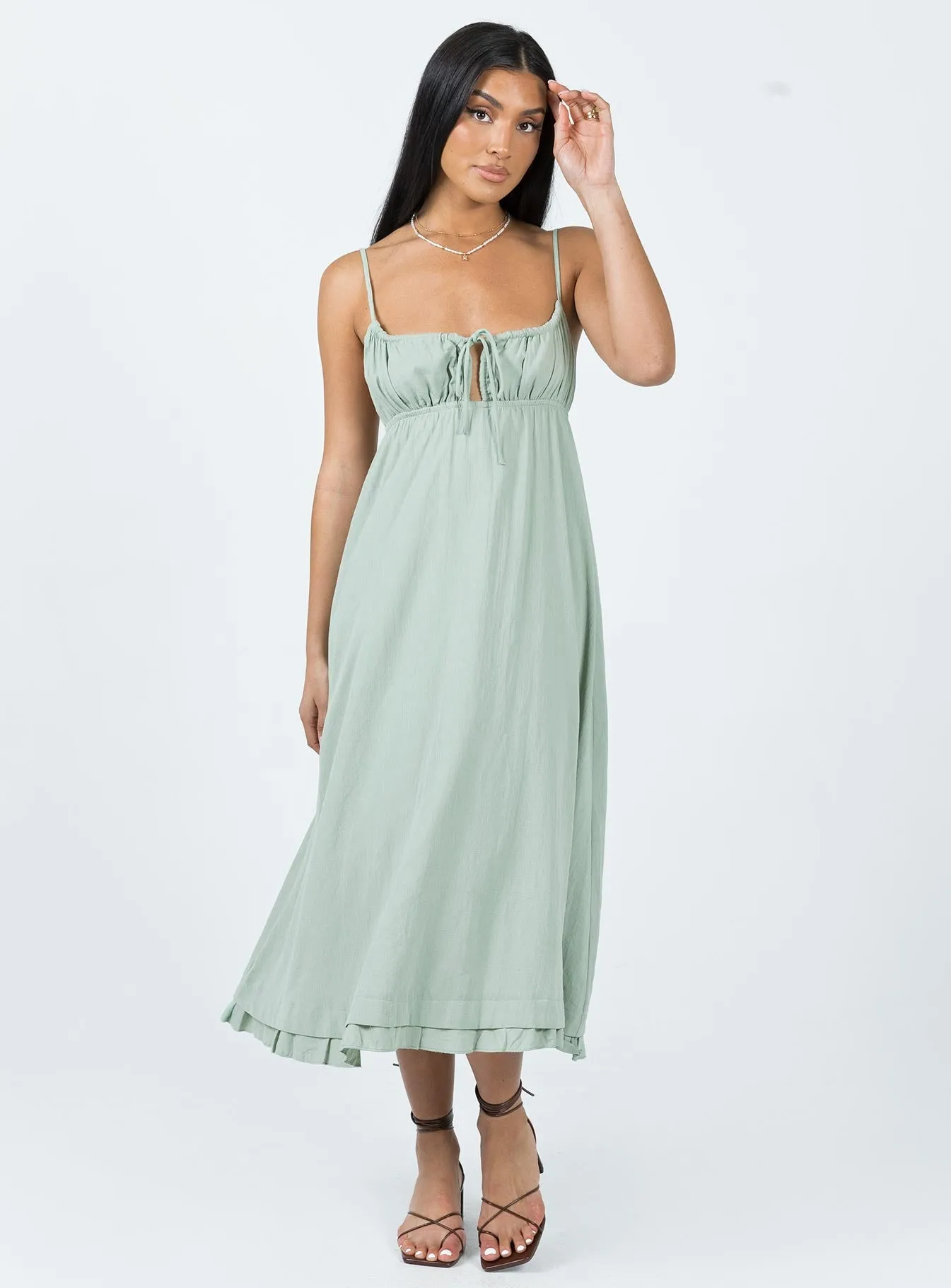 Casual Style Wear Empress Of Love Midi Dress Sage