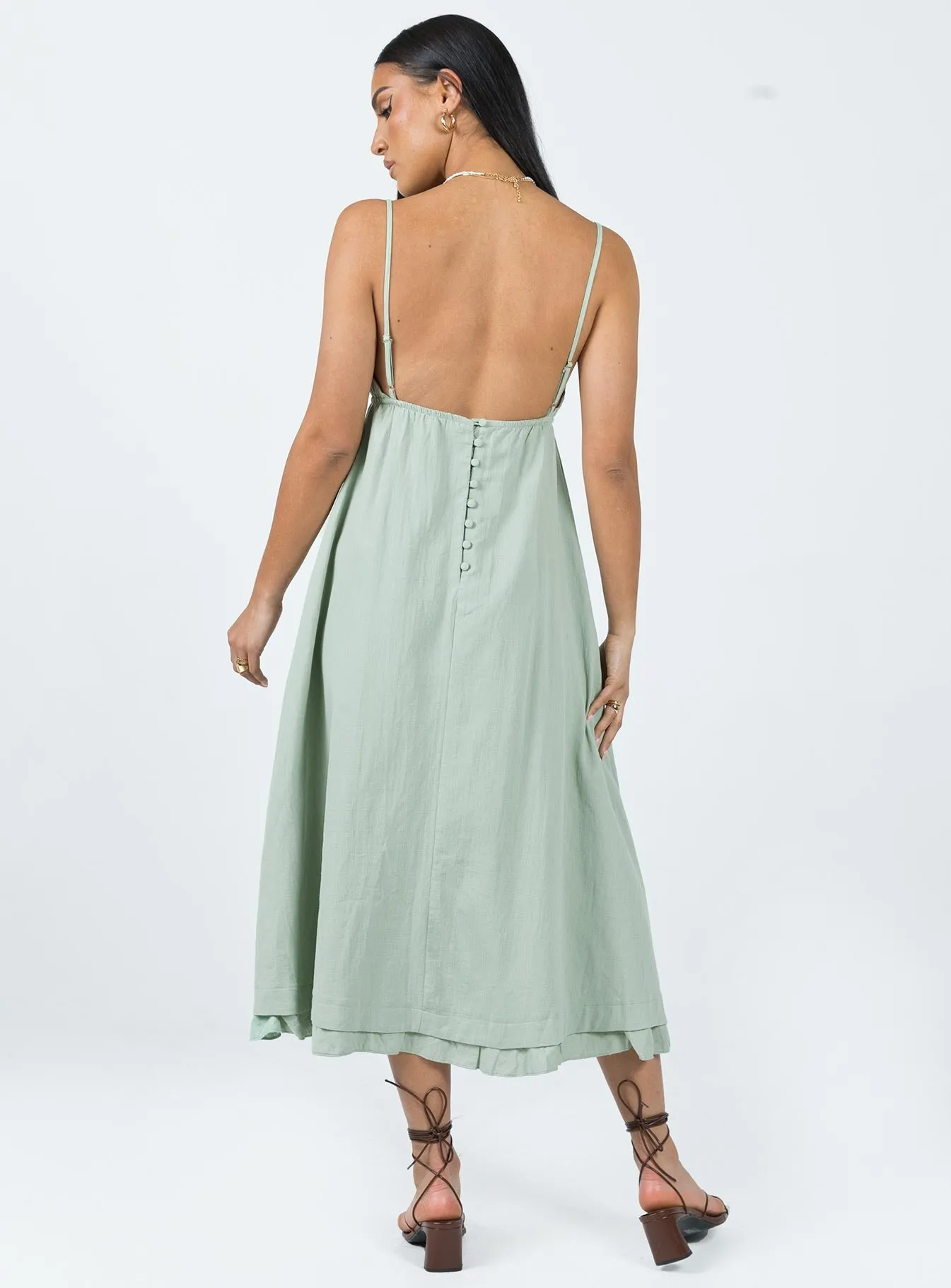 Empress Of Love Midi Dress Sage Dance-Party Mood Flex