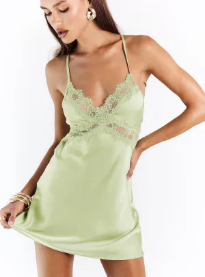 Treasure Mini Dress Sage Chic Fit Wear