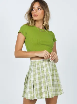 Carrie Mini Skirt Green Travel Friendly Contemporary Mood