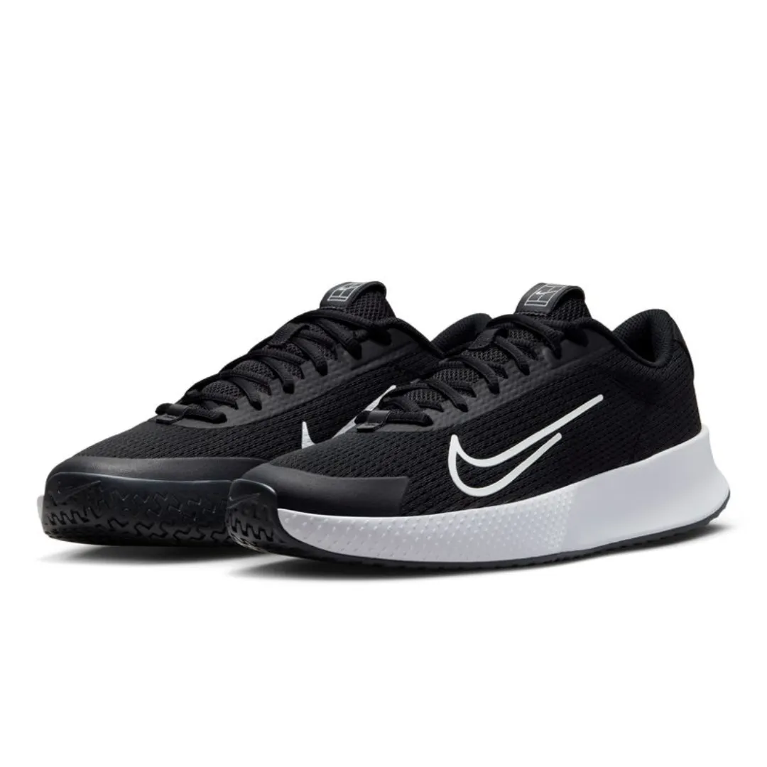 Nike Court Vapor Lite 2 Women Tennis Shoes - Black/White Torsional Stability Frame Comfort Collar Cushioning