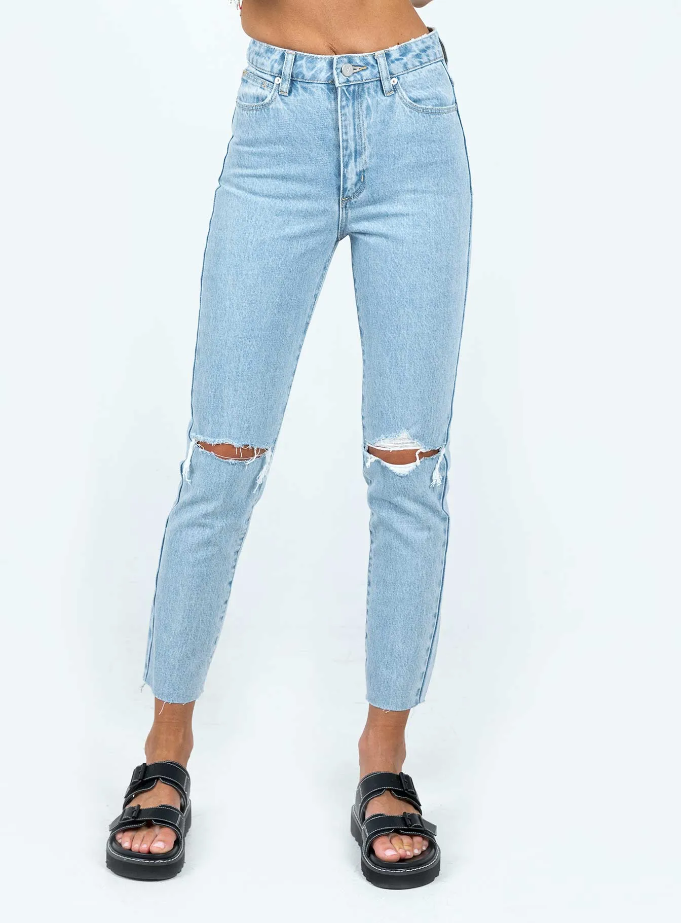 Breathable Lining CompactPackaging Abrand 94 High Slim Walkaway Rip Light Wash Denim