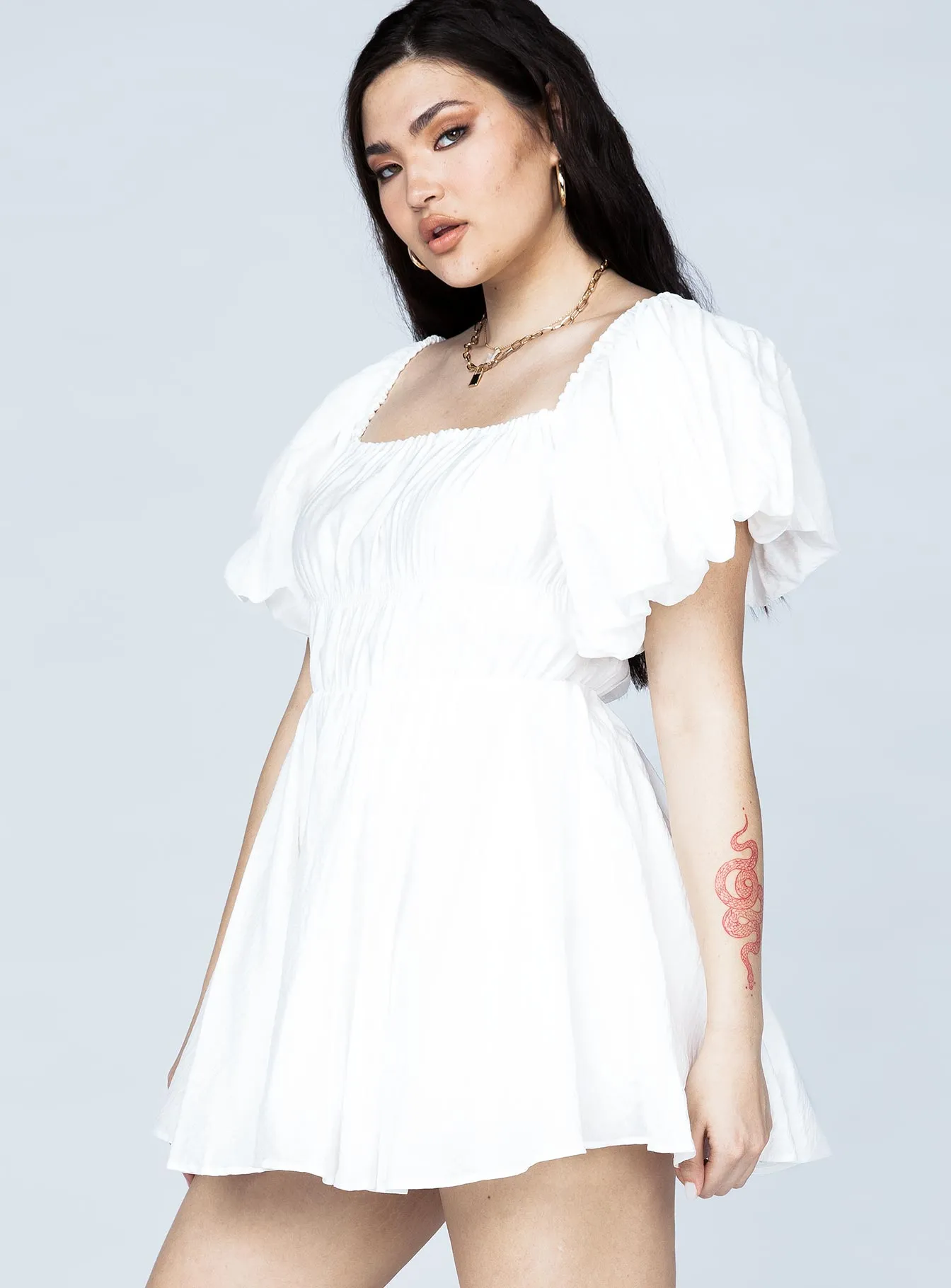 Halton Mini Dress White Fall Inspired