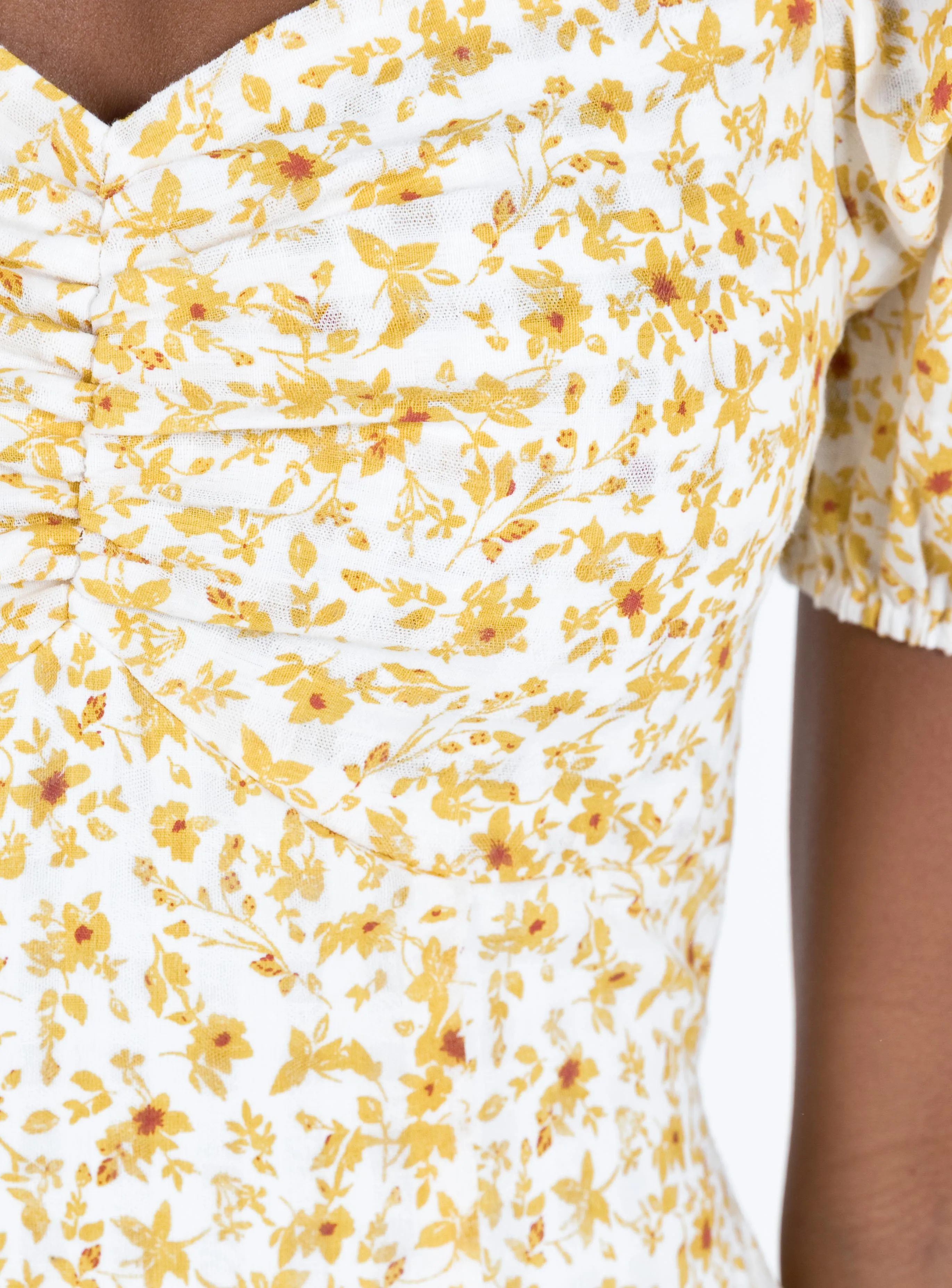 Kaori Mini Dress Yellow Floral Summer Wardrobe