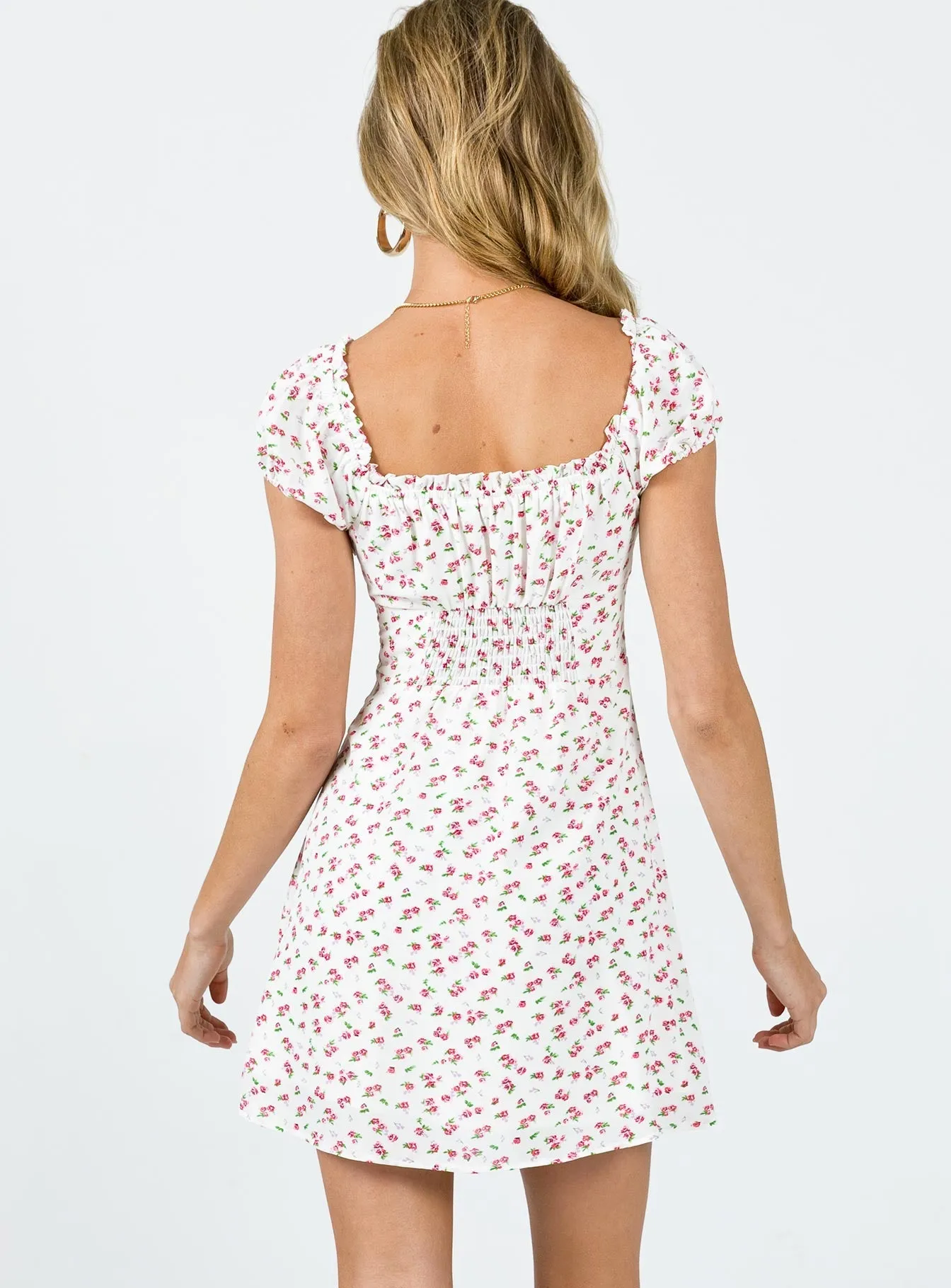 Lidia Mini Dress White Multi Dreamy Silhouette