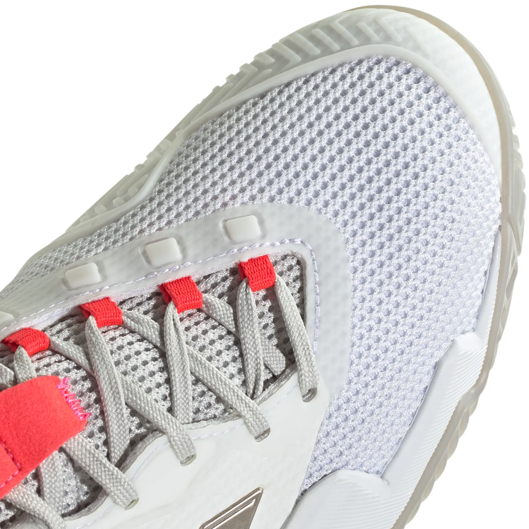 Ergonomic Shape Adidas Barricade 13 Womens Tennis Shoes - Cloud White/Champagne Met. /Lucid Red
