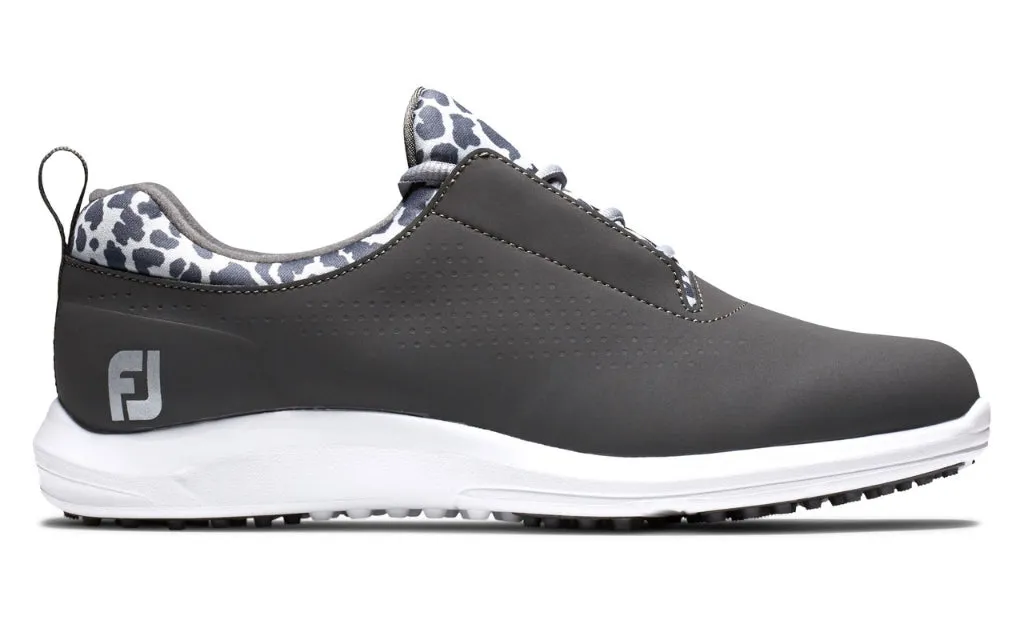 New Footjoy Women's FJ Leisure Golf Shoes - Charcoal/Leopard Size 7 Stain Resistant summer use