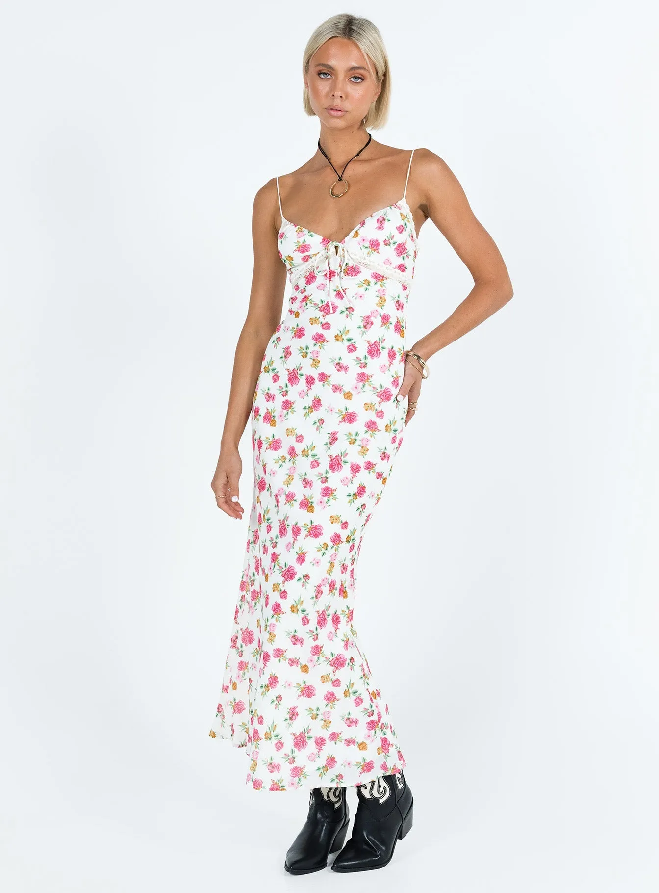 Adjustable Straps Free Shape Emily Maxi Dress Multi Floral
