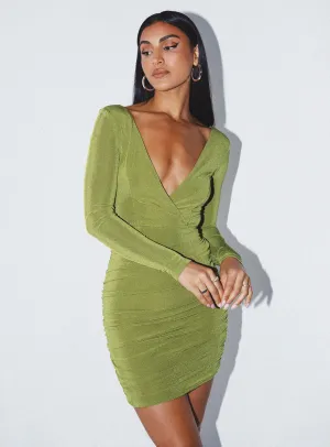 Nico Mini Dress Green animal-print Sleek Cut