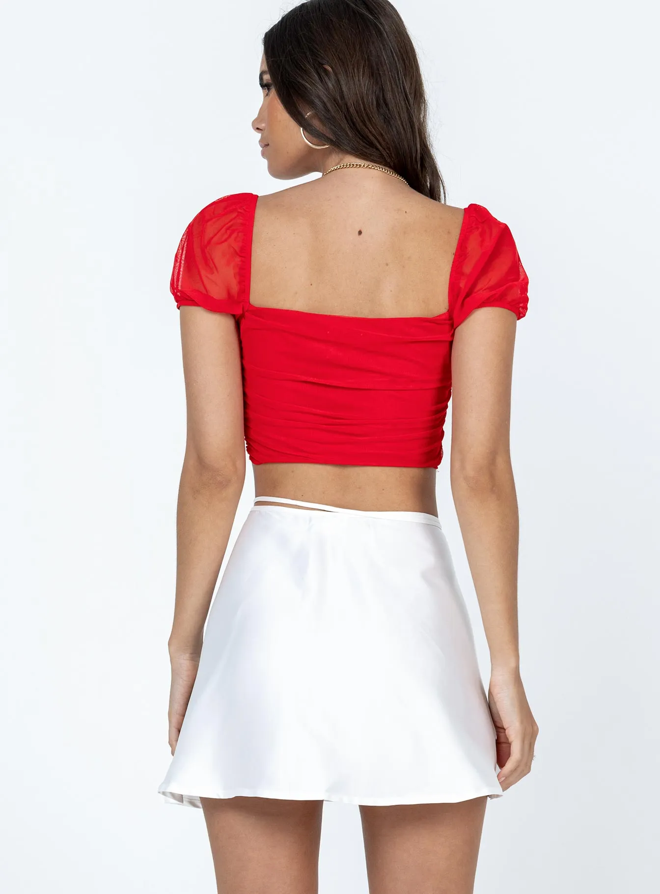 Skylar Mini Skirt White Hidden pockets