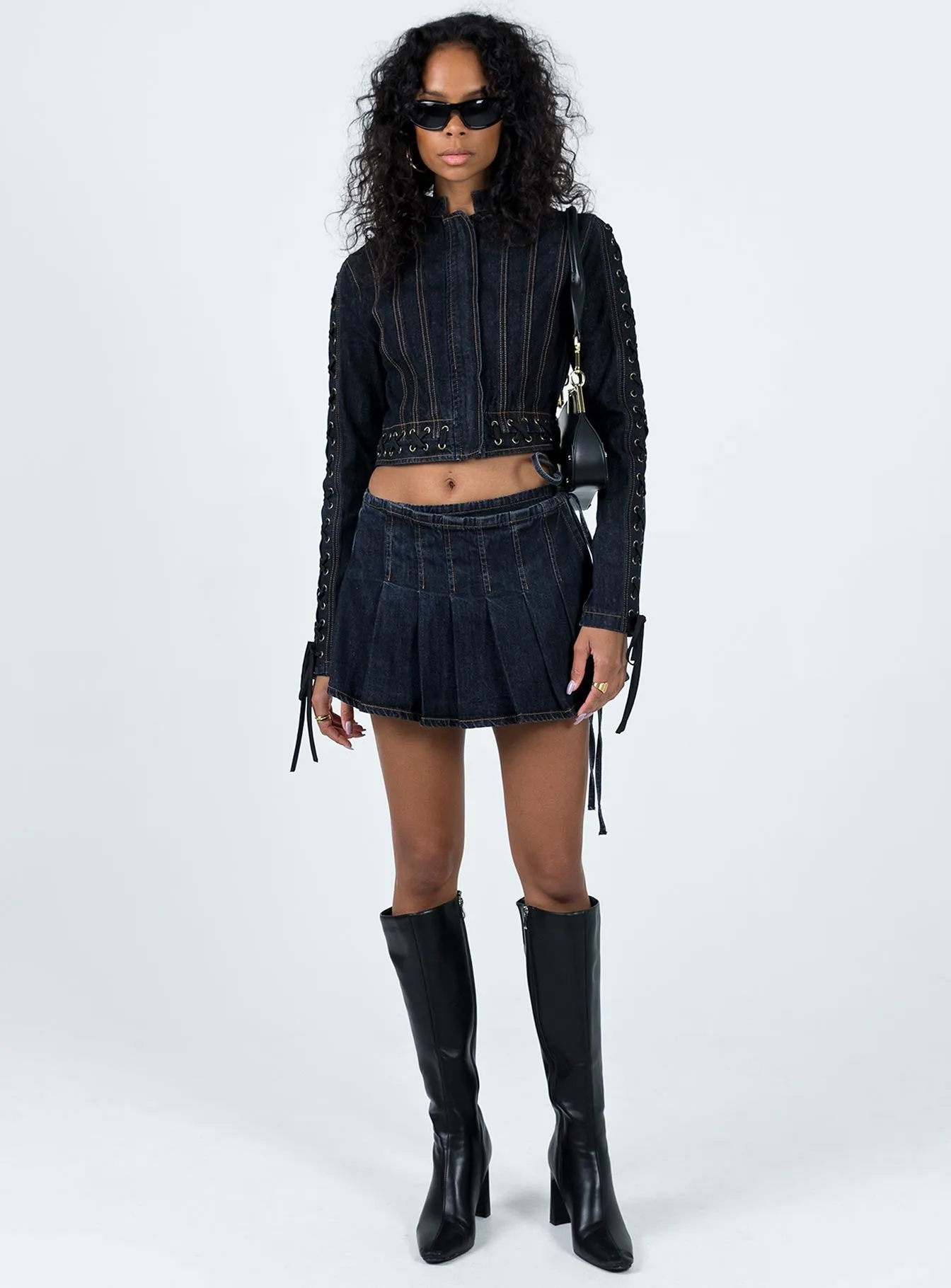 Seamless Design Camelia Pleat Mini Dark Denim