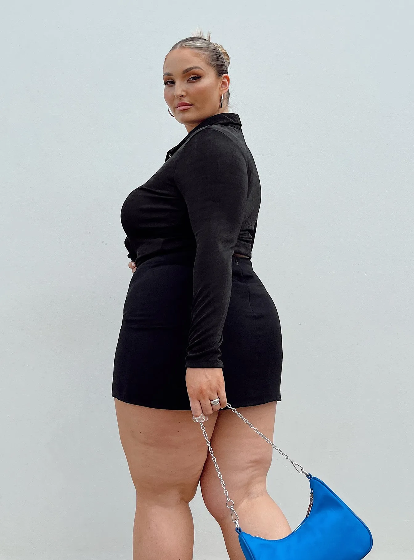 Selby Mini Skirt Black Curve Lower Impact Stylish Finish