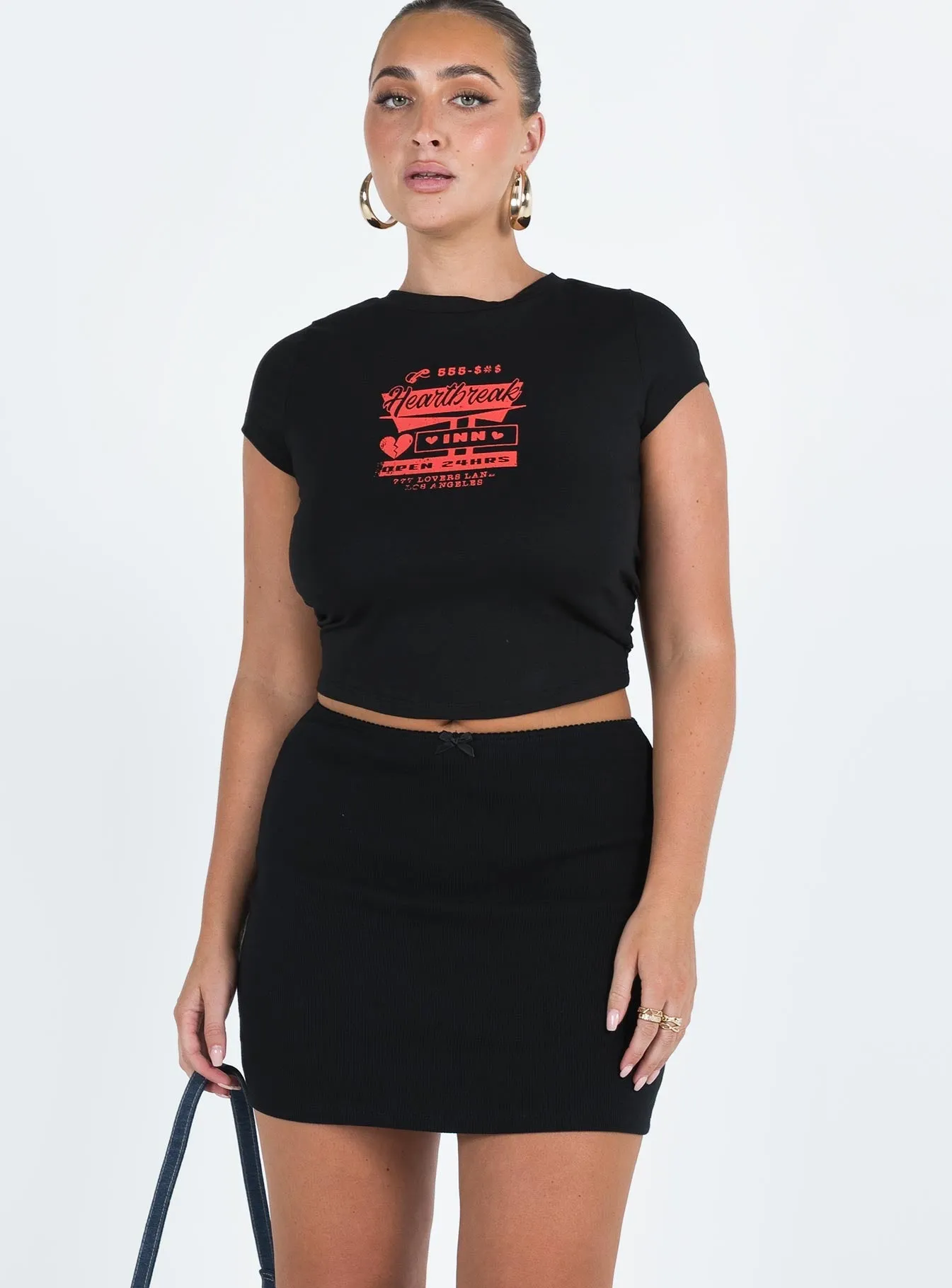 Kael Mid Rise Mini Skirt Black Heritage Brand Sleek Vibe