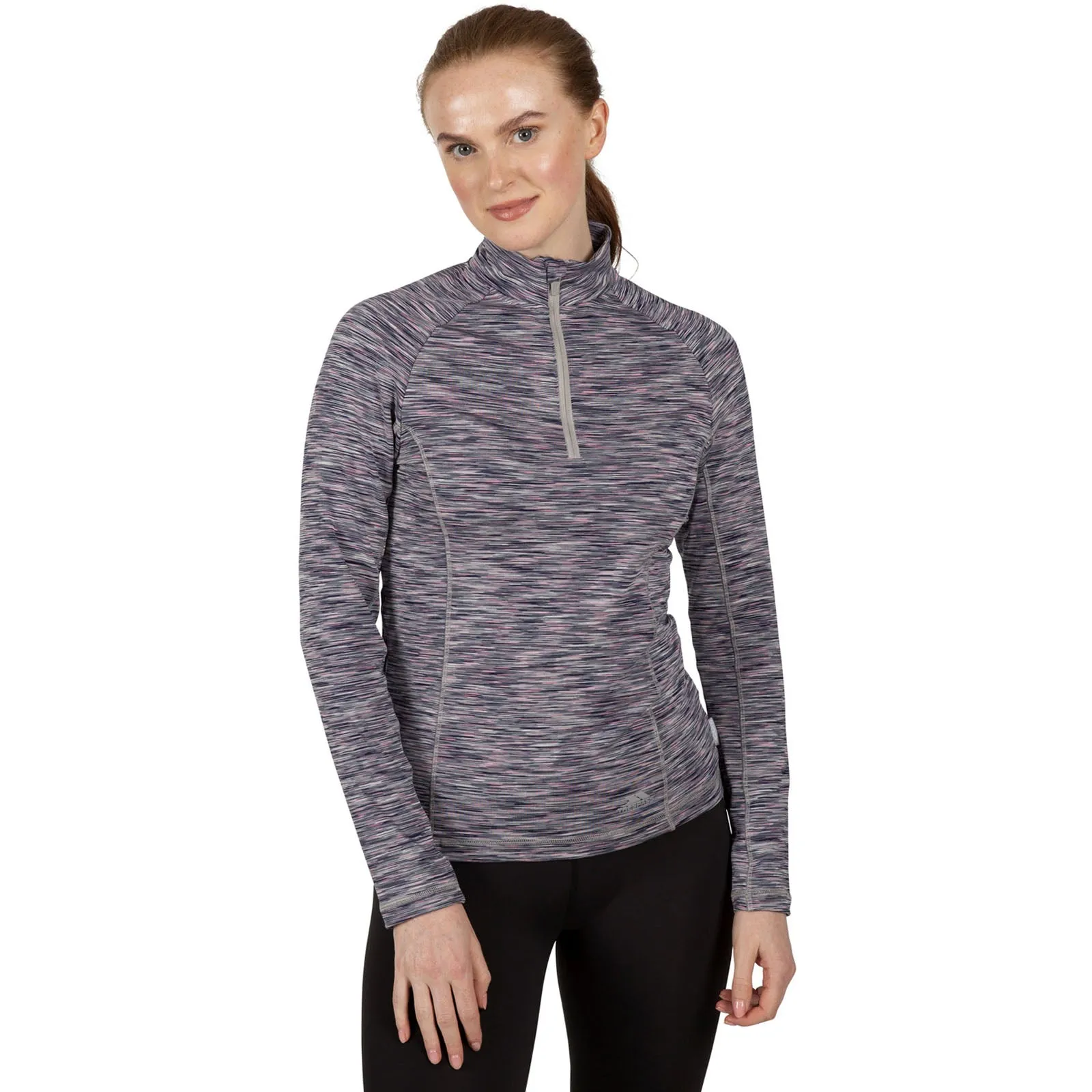 Layering Piece Trespass Womens Edith Half Zip Pullover Fleece - Platinum Marl