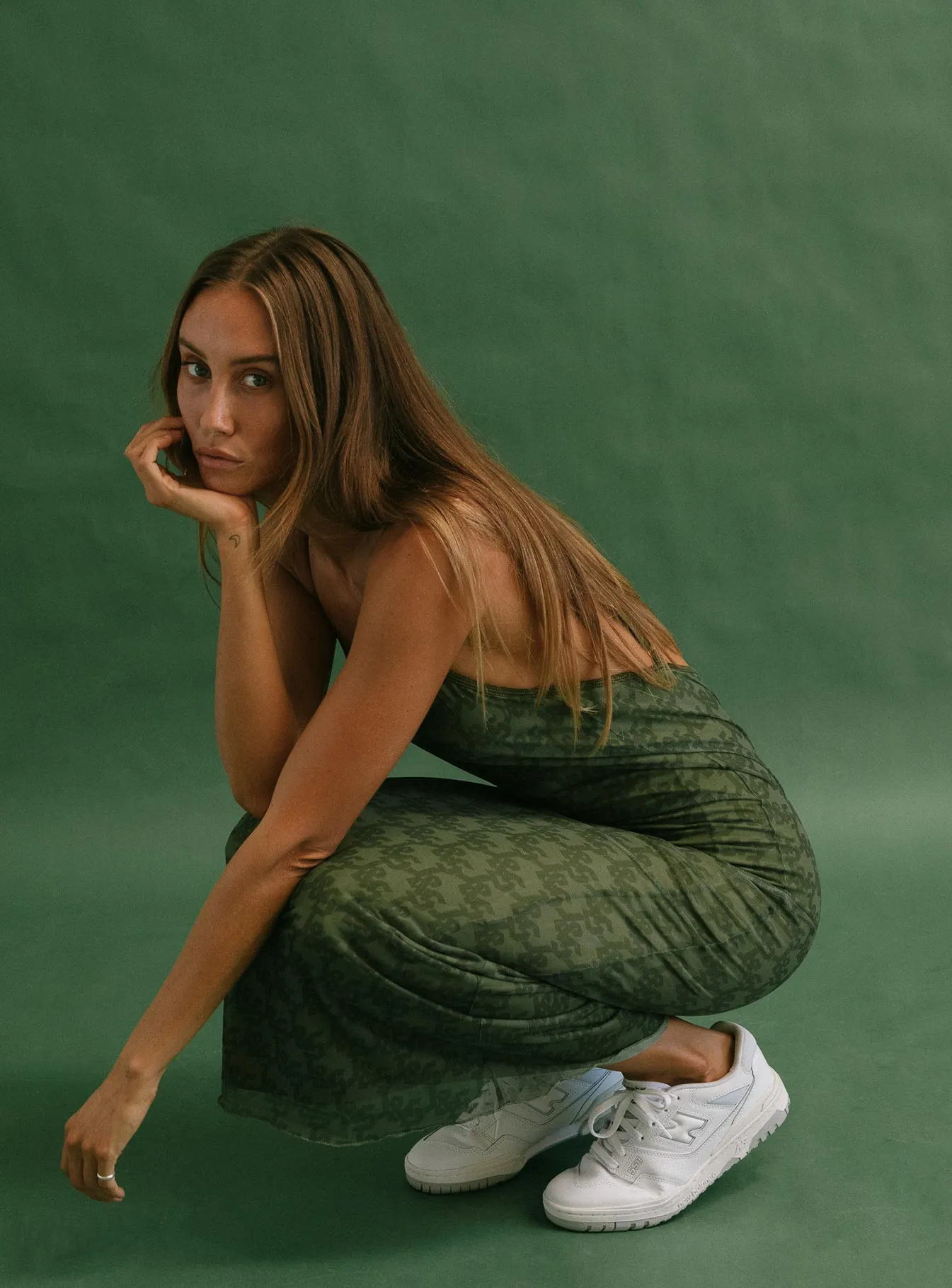 Jagger & Stone Demi Mesh Maxi Dress Khaki Calm Style Timeless Wearable