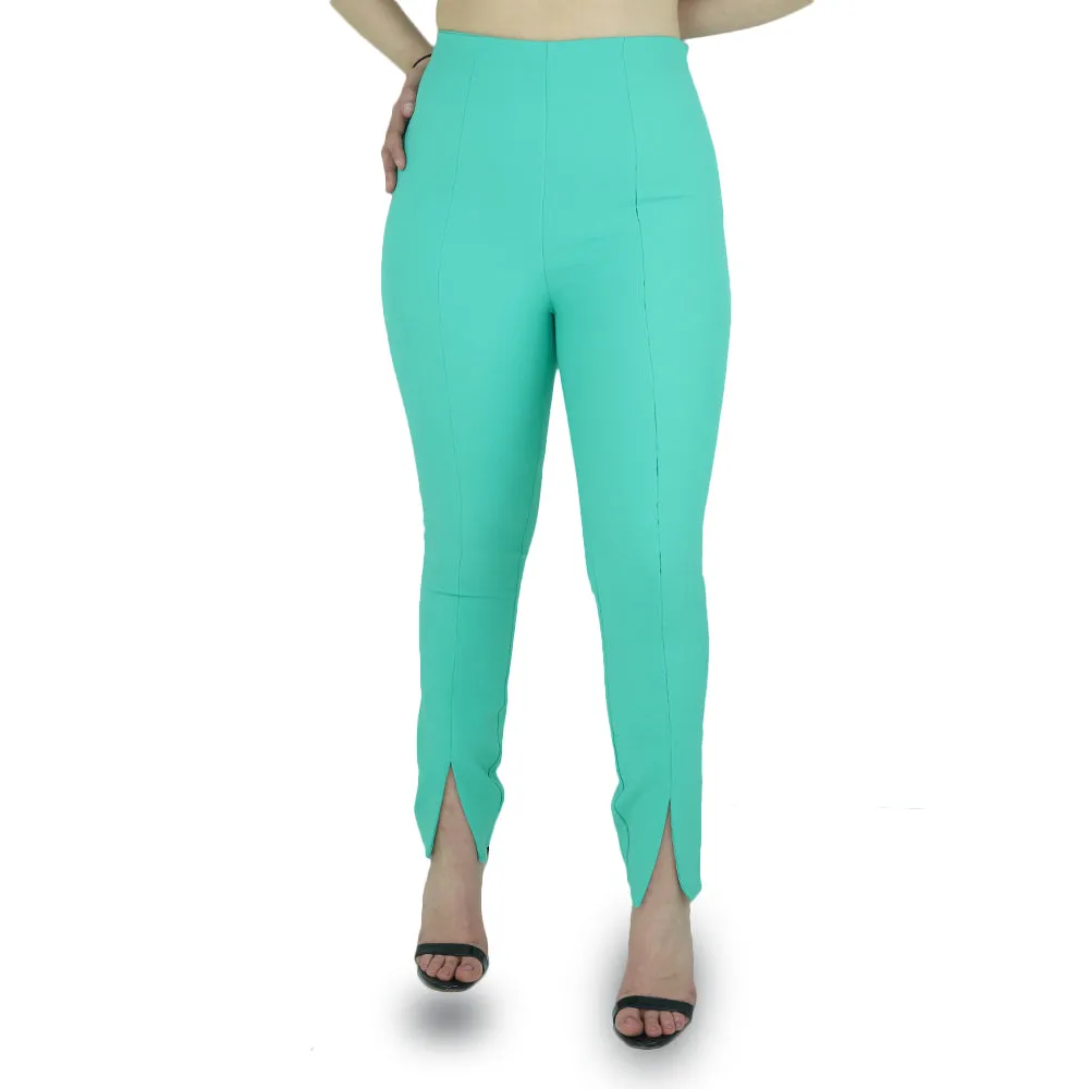 Women's Slim Fit Pant,Green Trendy Cut
