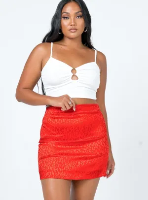 Dash Mini Skirt Red Curvy Fit Casual Comfort