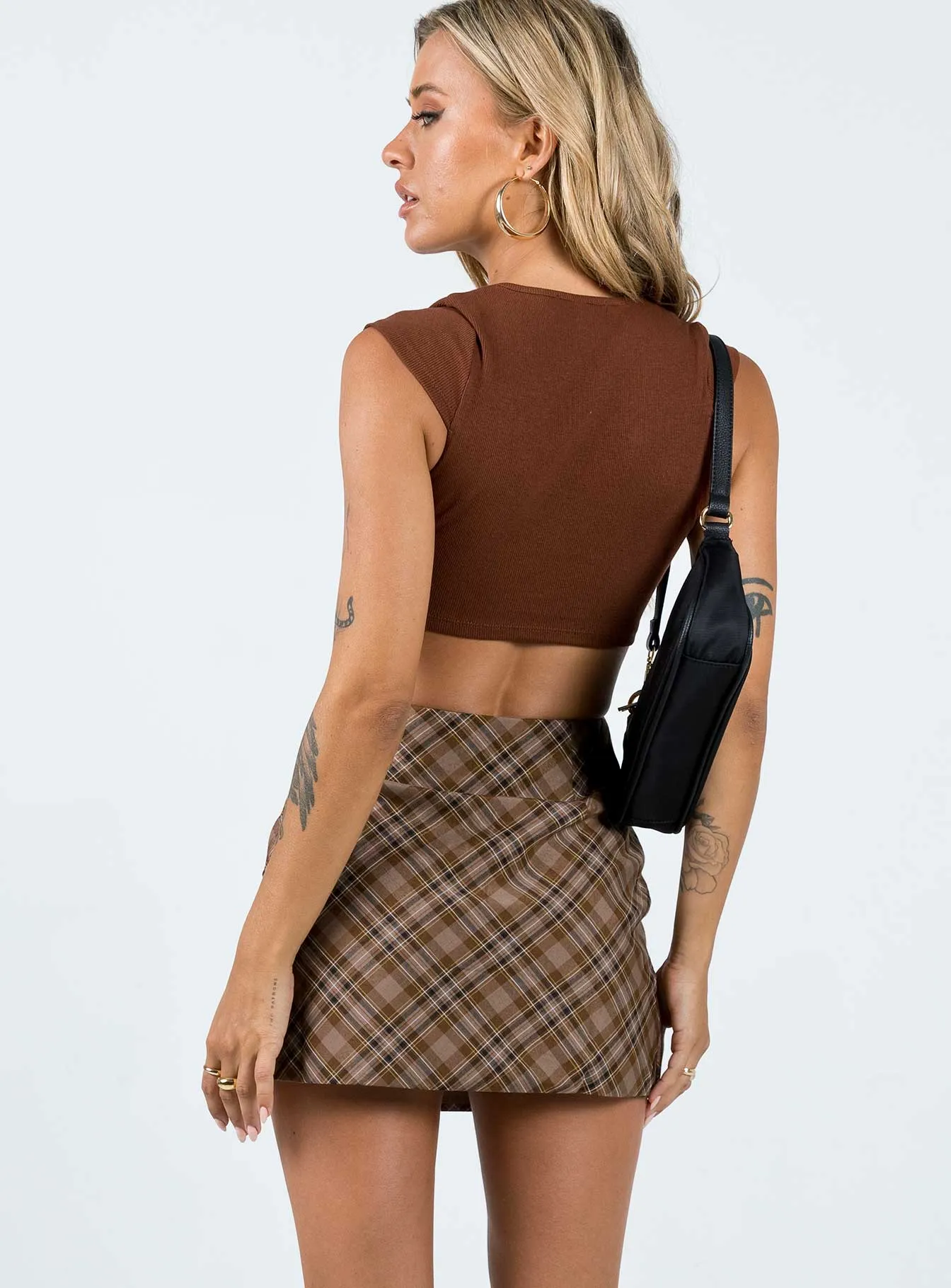 Davenport Mini Skirt Brown Breezy Fit Seamless Edging