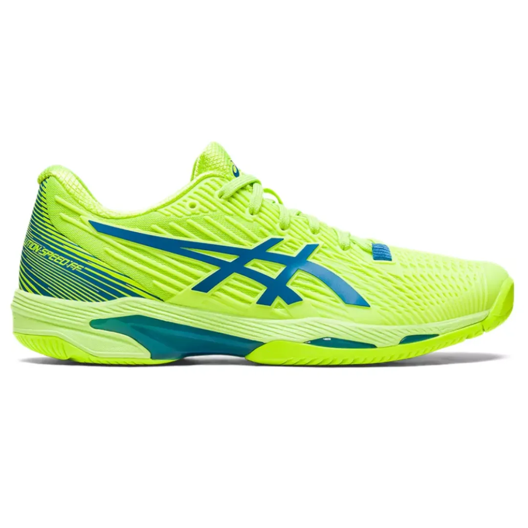 Asics Solution Speed FF 2 Women Tennis Shoes - Hazard Green/Reborn Blue Multi Surface Grip Tech Advanced Traction Pattern