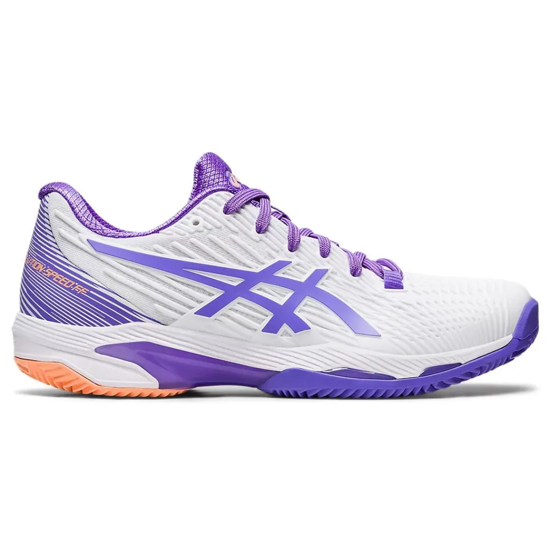 Asics Solution Speed FF 2 White/Amethyst  Clay Women's Tennis Shoes Energy Return Cushioning