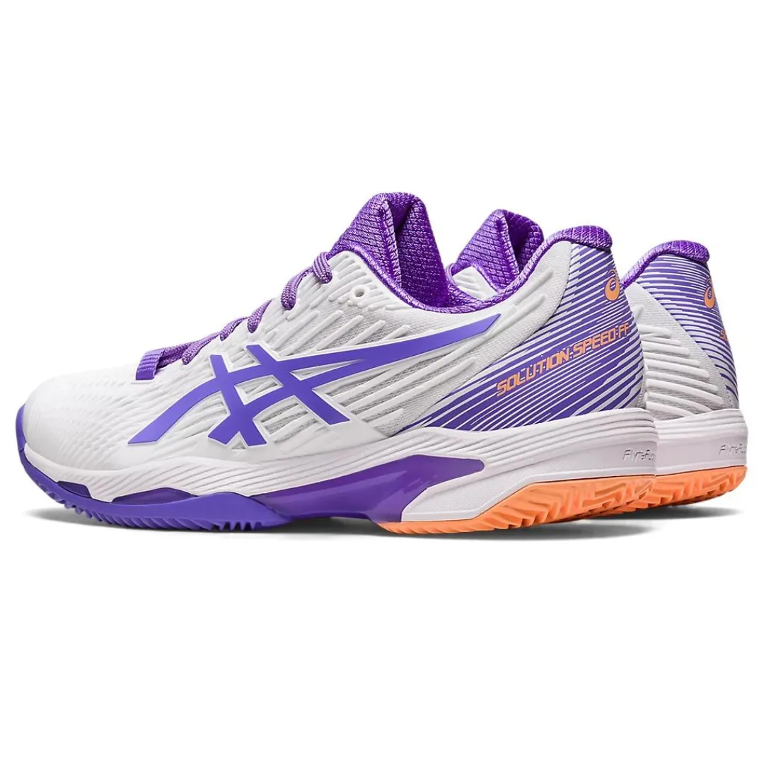 Torsional Stability System Asics Solution Speed FF 2 White/Amethyst  Clay Women's Tennis Shoes