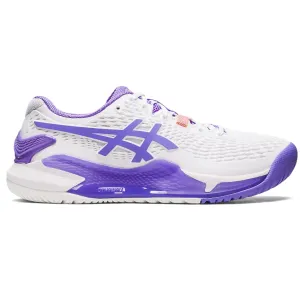 Versatile Design Energy return Asics Women Gel Resolution 9 Tennis Shoes - White/Amethyst