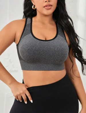 Stylish Scarf AbrasionResistantClothing Plus Size U Neck Sports Bra
