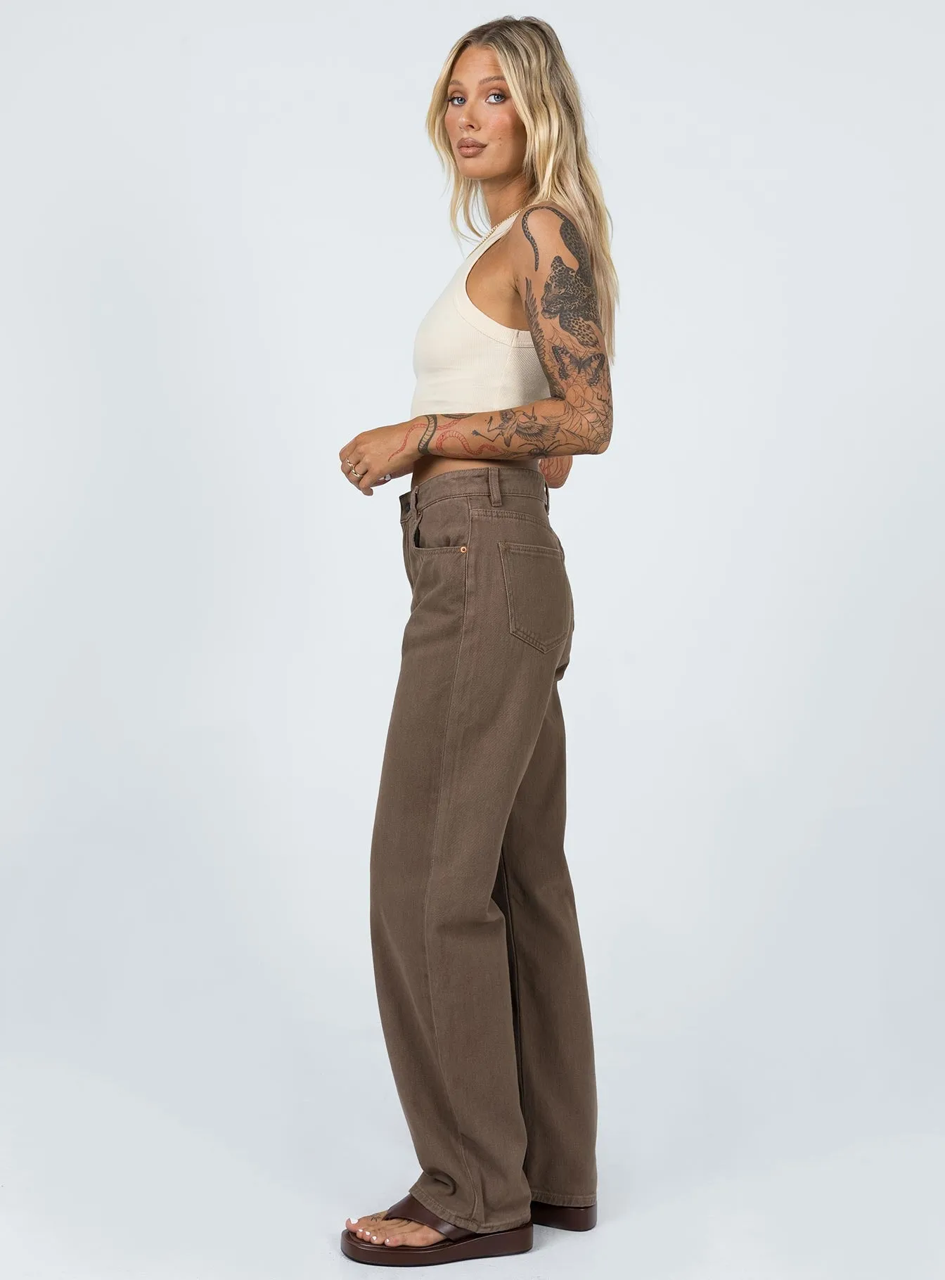 Thin Core Motel Parallel Jeans Rich Brown