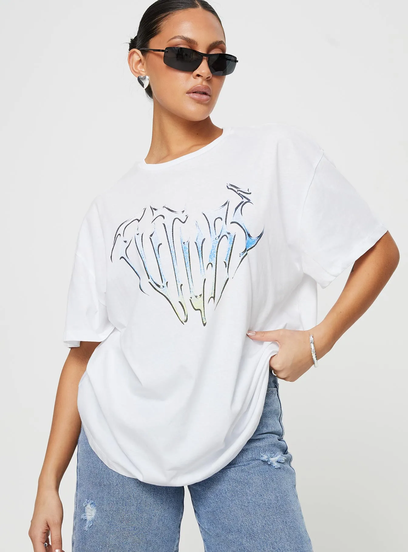 Everyday Casual Future Oversize Tee White