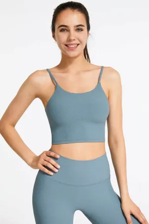 Ribbed Spaghetti Strap Cropped Camisole Road Look