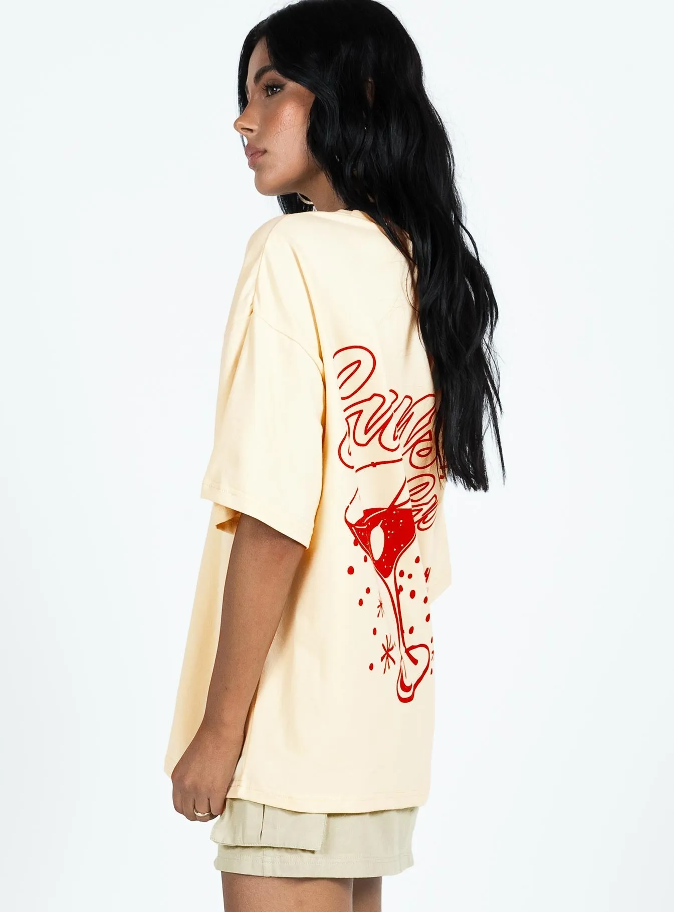 BioBased Fibers Sunset Spirit Oversized Tee Cream