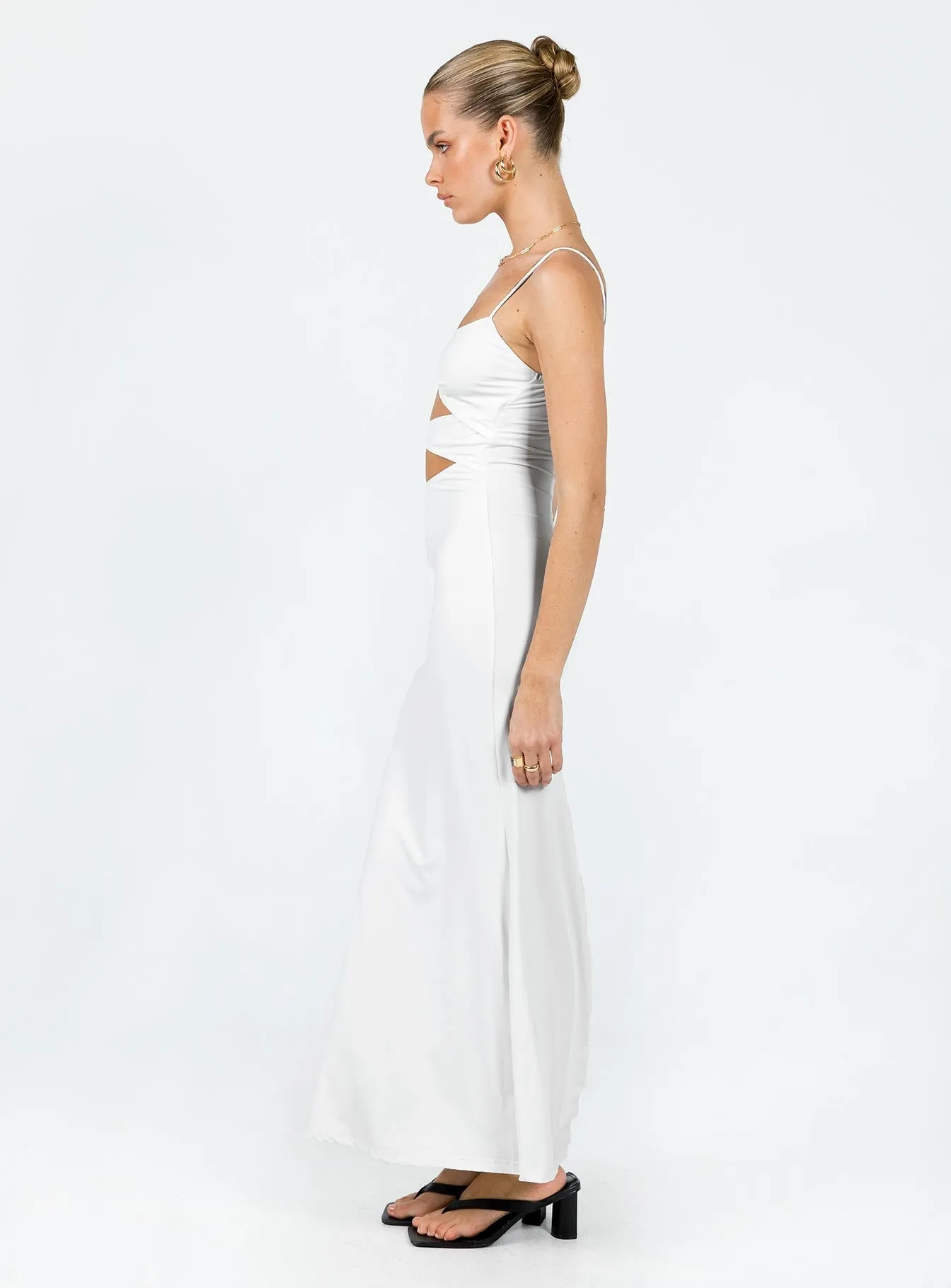 Maci Eco Nylon Maxi Dress White Airy Silk Silky Layer
