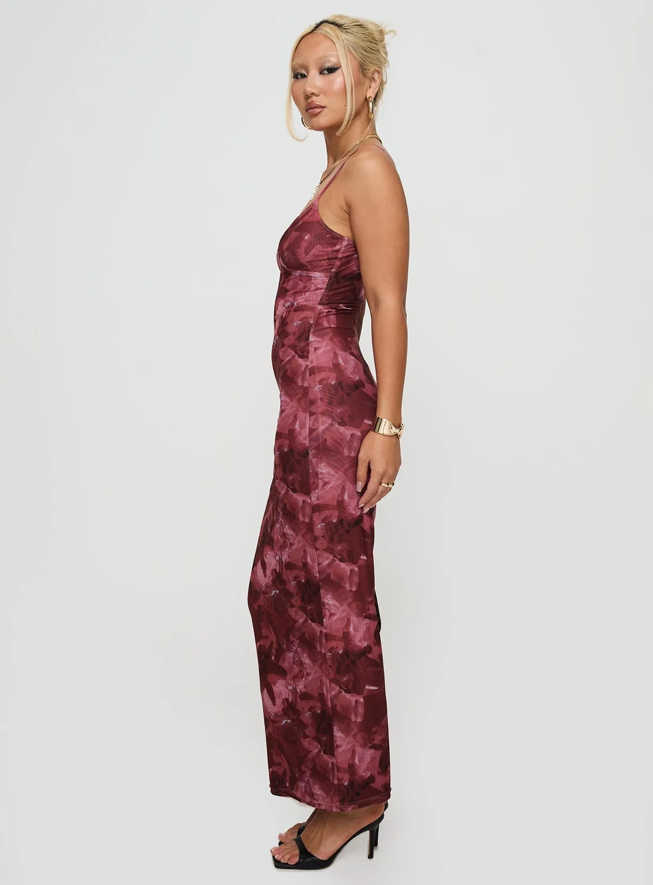 Hathaway Maxi Dress Burgundy Floral Luxe style