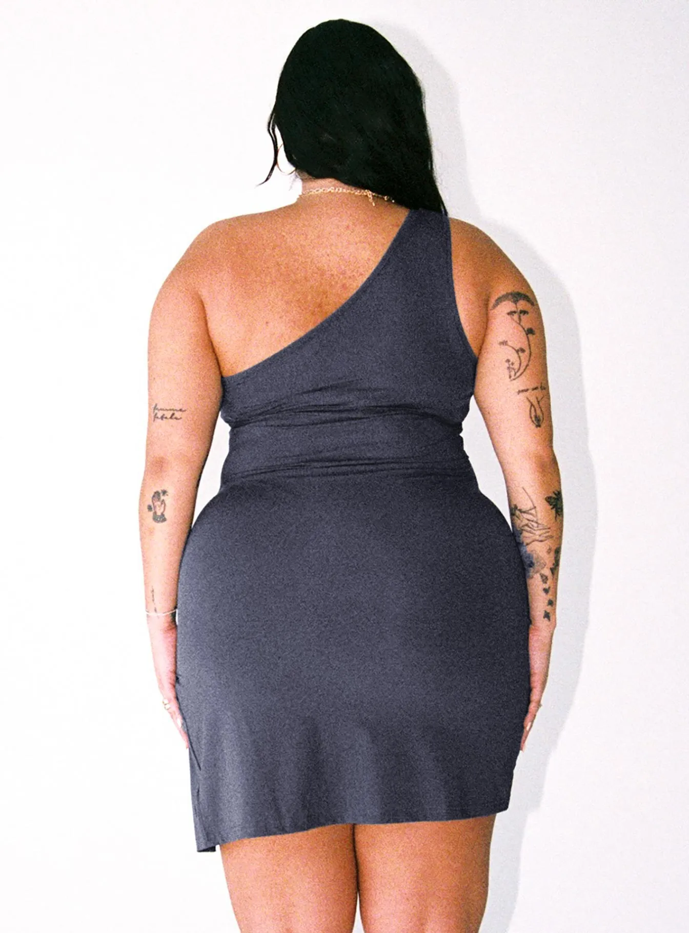 Irisa Mini Dress Grey Curve Soft And Comfortable Resort-Wear