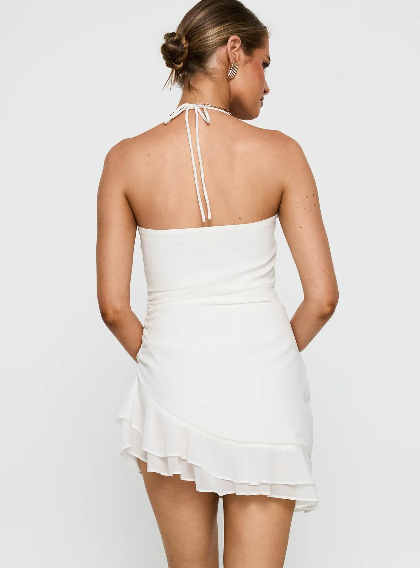 Yara Mini Dress White Tie-Detail