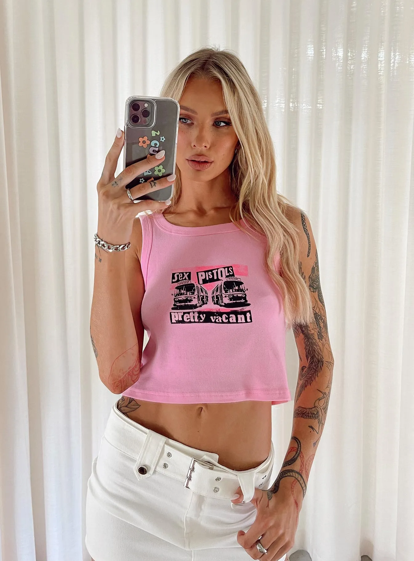 Trendy popularity Sex Pistols Tank Top Pink