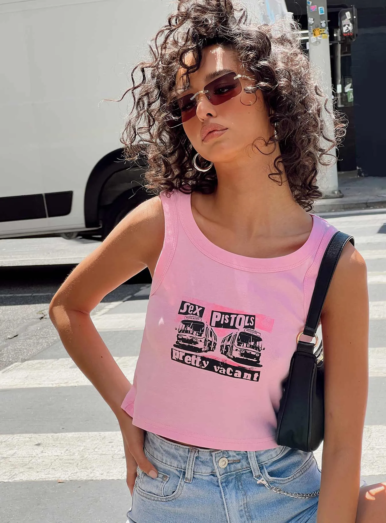 Vibrant Colors Workout Sex Pistols Tank Top Pink