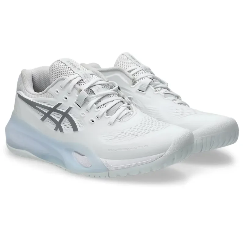 vibration damping Asics Gel Resolution Womens Tennis Shoes - White/Pure Silver