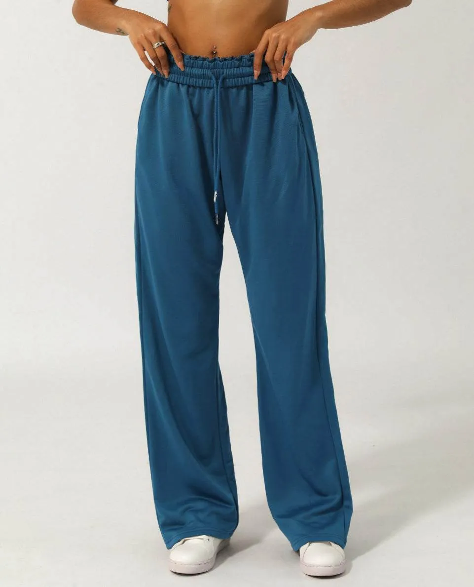 African Bold Women Elastic High-Waist Wide Leg Sweatpants