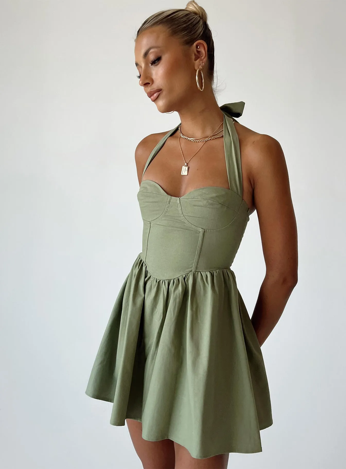 Soft Profile Lyle Mini Dress Sage