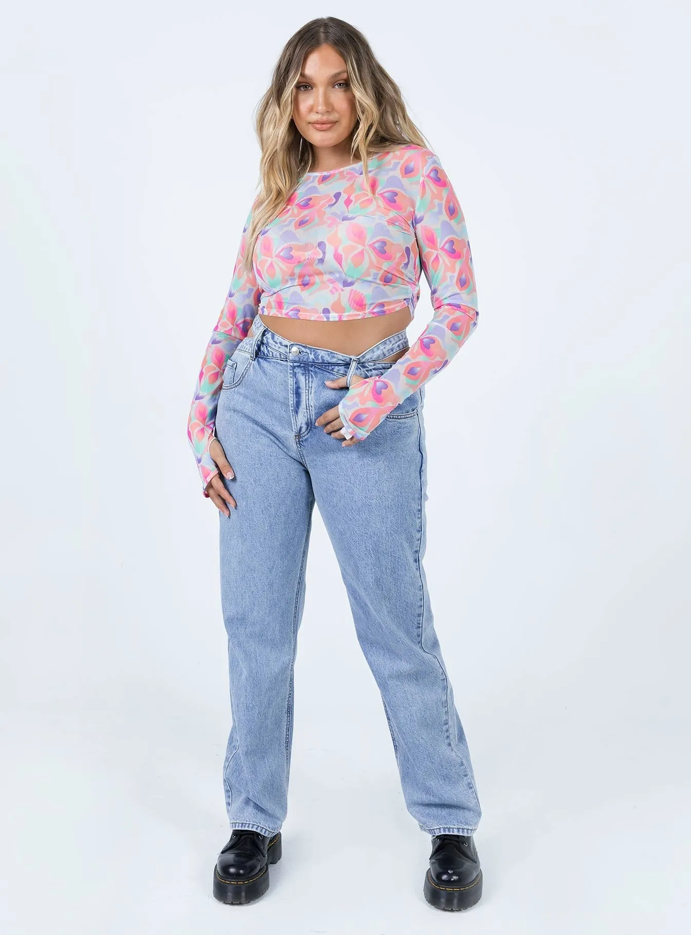 Smile Ease Mollie Asymmetric Denim Jeans