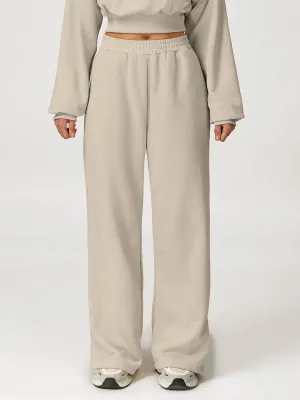 Wide Leg Sweatpant Baggy Straight Leg Sweat Pant with Pocket Elegant Skirt Airflow Mesh Panels