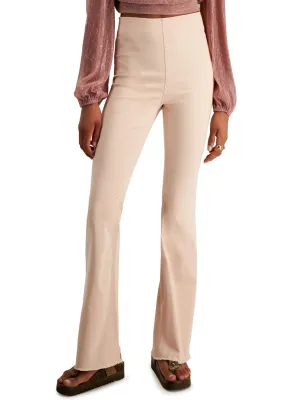 Women's Frayed-Hem Flare-Leg Pant,Light Pink Stretch Fit