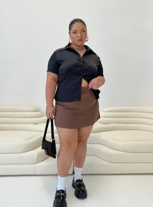 Selby Mini Skirt Brown Curve Key Feature